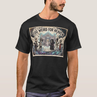 Camiseta Ilustração de Rock Gótico Muito Estranha para o Cé