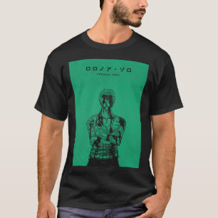 Camiseta Ilustração de Roronoa Zoro no estilo Mangá Verde