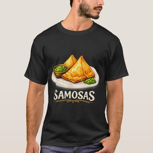 Camiseta Ilustração de Samosas Deliciosas (Frente)