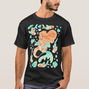 Camiseta Ilustração de Sereia Carpa Koi