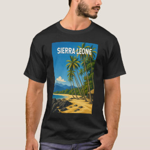 Camiseta Ilustração de Serra Leoa Viagem Arte Vintage