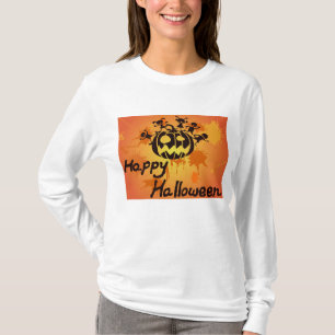 Camiseta Ilustração de Silhueta de Abóbora Feliz de Hallowe