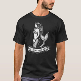 Camiseta Ilustração de silhueta de sereia bonita