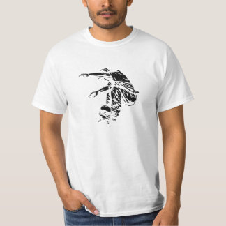 Camiseta Ilustração de skatista preto e branco