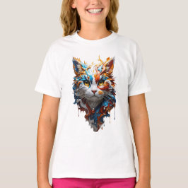 Camiseta ilustração de splash de gato fofo