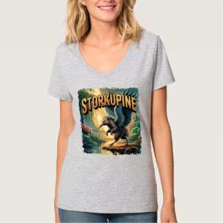 Camiseta Ilustração de Storkupine – Stork Porcupine Engraça