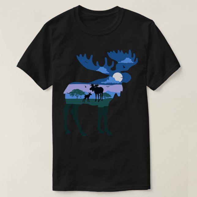 Camiseta Ilustração de Suecia Elk (Frente do Design)