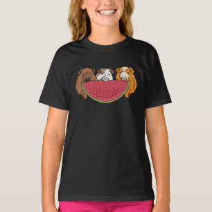 Camiseta Ilustração de Suínos e Melancia Reproduzíveis
