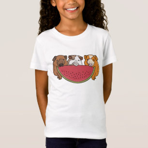 Camiseta Ilustração de Suínos e Melancia Reproduzíveis