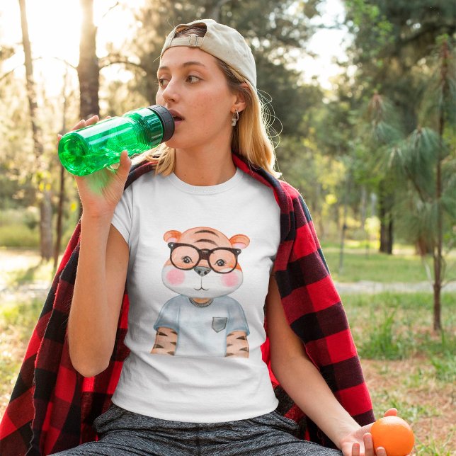 Camiseta Ilustração de T-Shirt Cute Tiger (Criador carregado)
