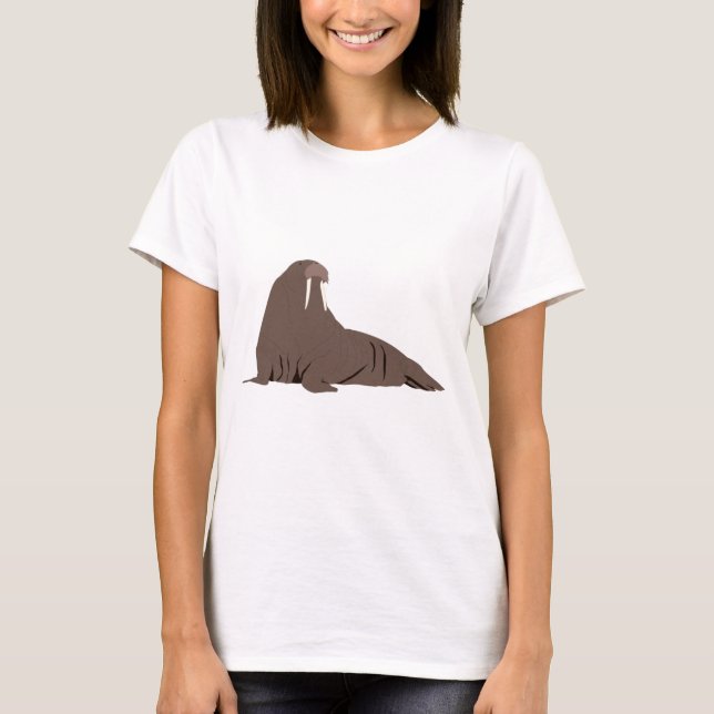 Camiseta Ilustração de T-Shirt em Cute Walrus (Frente)