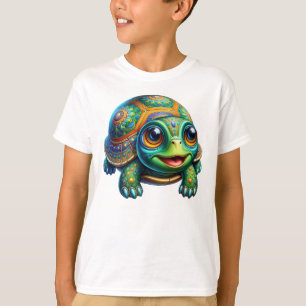 Camiseta Ilustração de Tartaruga Colorida Fofa
