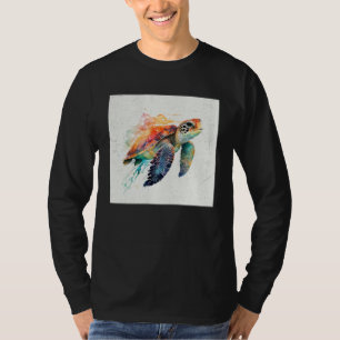 Camiseta Ilustração de Tartaruga Marinha Fofa com Manchas d