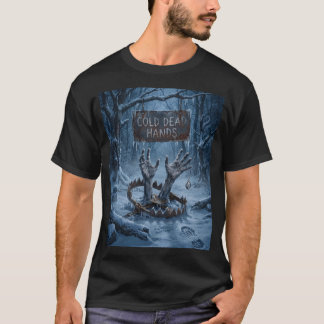 Camiseta Ilustração de Terror Gótico de Mãos Congeladas