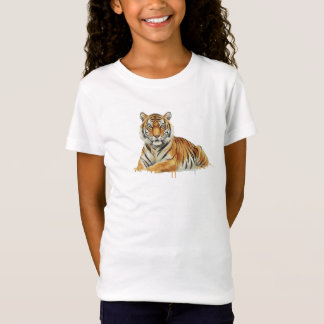Camiseta Ilustração de Tigre em Aquarela – Vida Selvagem Ma
