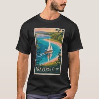 Ilustração de Traverse City Michigan Arte de Viage