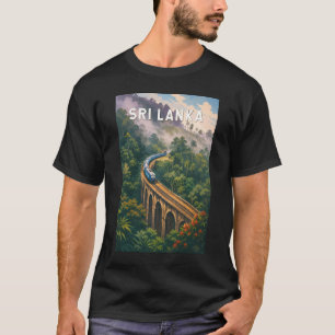 Camiseta Ilustração de Trem do Sri Lanka Arte de Viagem Vin