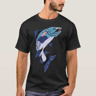 Camiseta Ilustração de Truta de Pesca