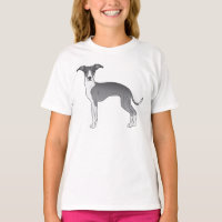 Ilustração de um cão galgo italiano azul e branco