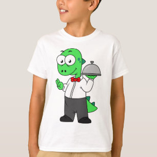 Camiseta Ilustração De Um Garçom De Comida Tyrannosaurus Re