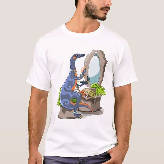 Camiseta Ilustração De Um Iguanodon Colocando Na Composição (Frente)