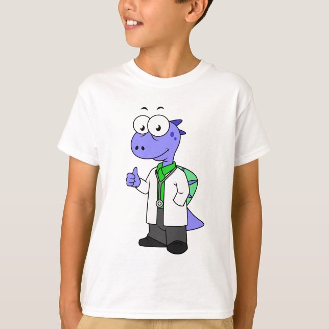 Camiseta Ilustração De Um Médico Espinossauro. (Frente)