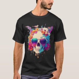Camiseta ilustração de um Morto Caveira vestindo a lata de 