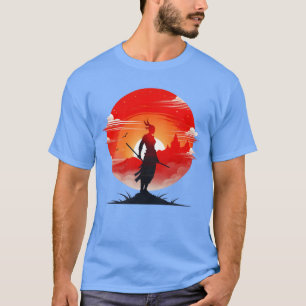 Camiseta Ilustração de um presente de samurai poderoso e se