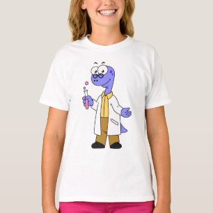 Camiseta Ilustração De Um Químico Brontossauro.
