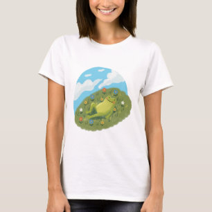 Camiseta Ilustração de um sapo caprichoso relaxando na coli