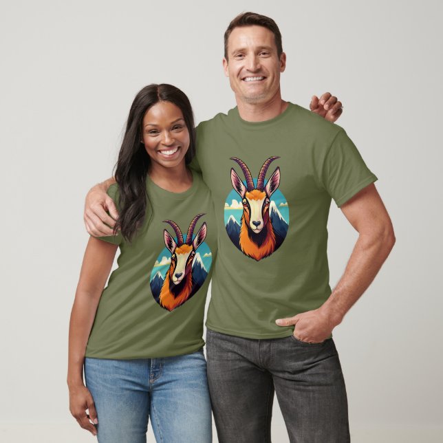 Camiseta Ilustração de uma cabeça de camurça (Unissex)