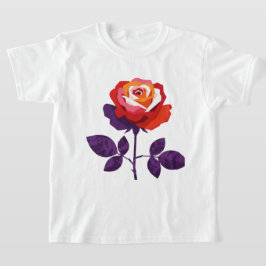 Camiseta Ilustração de uma rosa colorida
