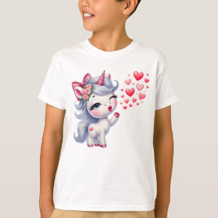 Camiseta Ilustração de Unicórnio Adorável
