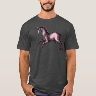 Camiseta Ilustração de Unicórnio Medieval Vermelha