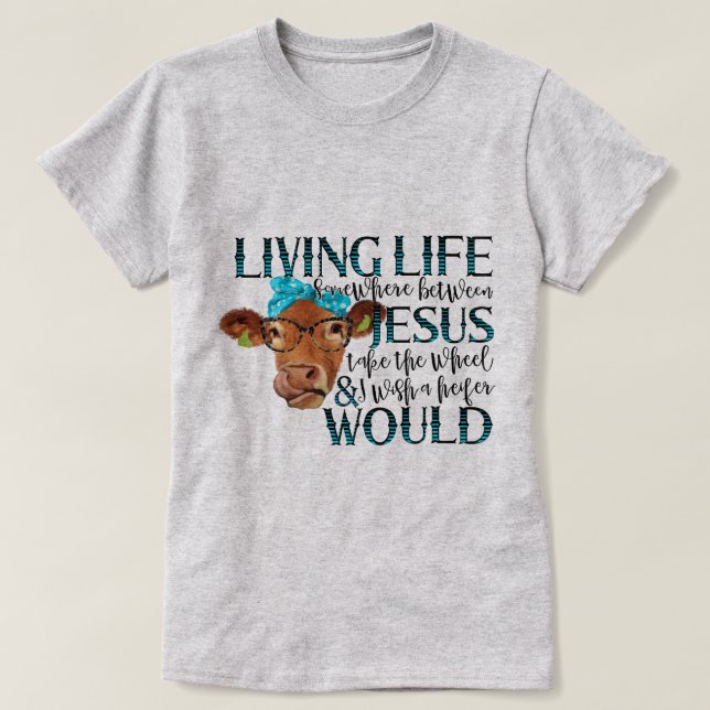 Camiseta Ilustração De Vaca Quirky Com Citação Humorosa (Frente do Design)