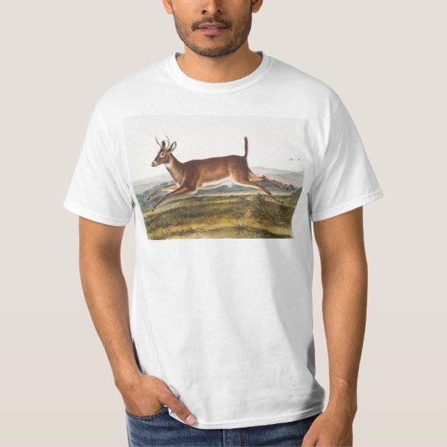 Camiseta Ilustração de Veado Longo (Cervus leucurus) (Frente)