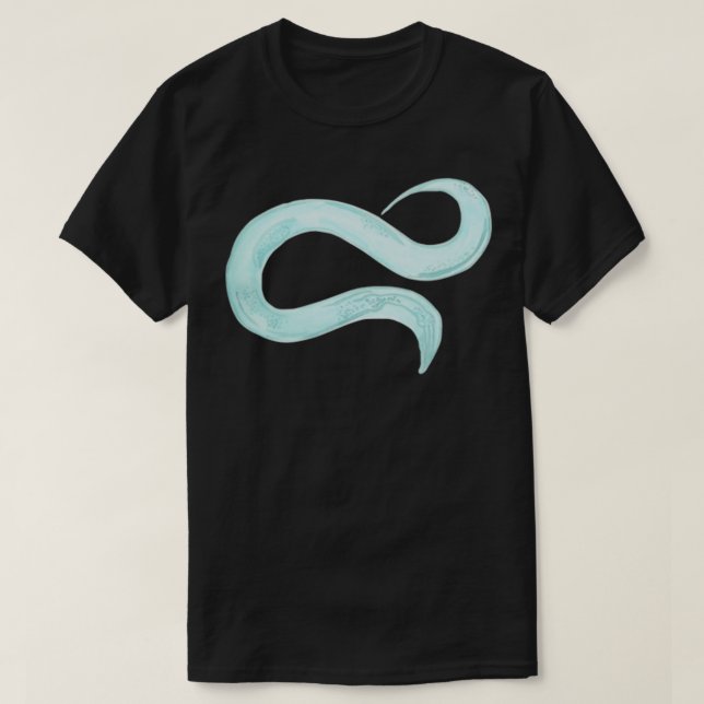 Camiseta Ilustração de Verme Nematode C elegans (Frente do Design)