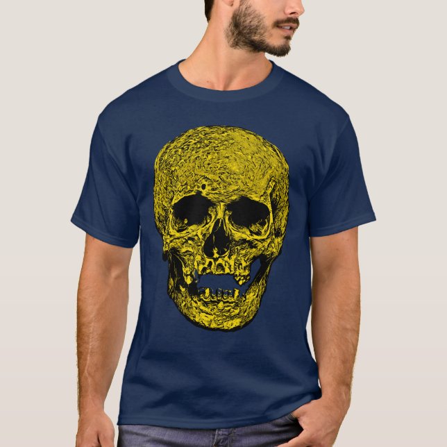 Camiseta Ilustração de vetor de crânio gótico de arte escur (Frente)