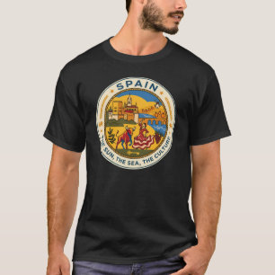 Camiseta Ilustração de Viagem Arte Símbolo Espanha