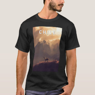 Camiseta Ilustração de Viagem Chile Arte Vintage
