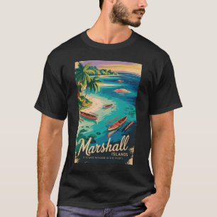 Camiseta Ilustração de viagem da costa das Ilhas Marshall A