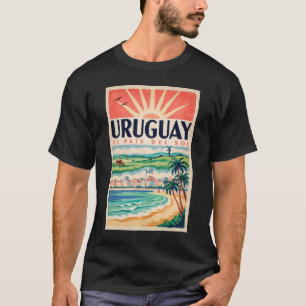 Camiseta Ilustração de Viagem da Cultura do Uruguai Vintage