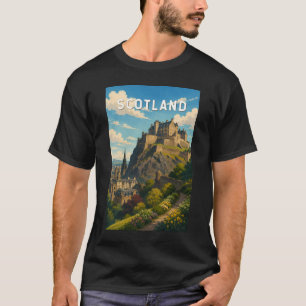 Camiseta Ilustração de viagem da Escócia Reino Unido Arte