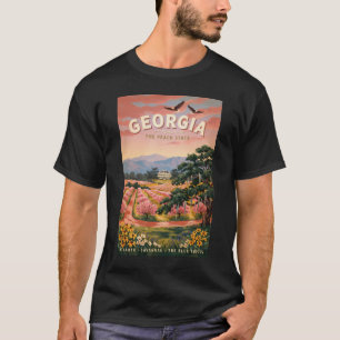 Camiseta Ilustração de viagem da Geórgia Arte Vintage