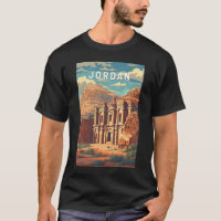 Ilustração de viagem da Jordânia Arte Vintage