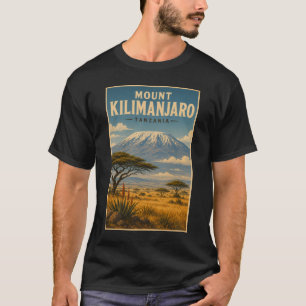 Camiseta Ilustração de viagem da Montanha Kilimanjaro Tanzâ
