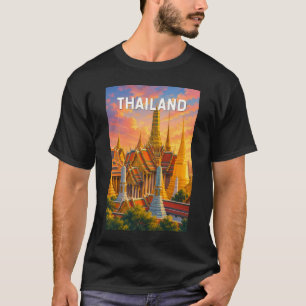 Camiseta Ilustração de Viagem da Tailândia Arte Vintage