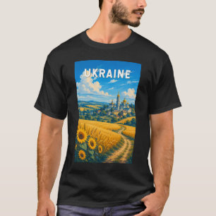 Camiseta Ilustração de viagem da Ucrânia Arte Vintage