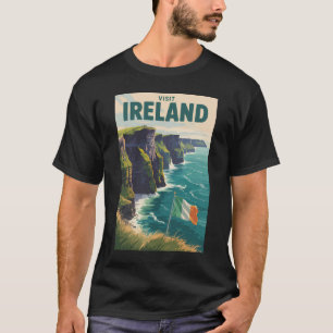 Camiseta Ilustração de Viagem das Falésias de Moher Irlanda