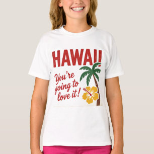Camiseta Ilustração de Viagem das Ilhas Havaianas Vintage R
